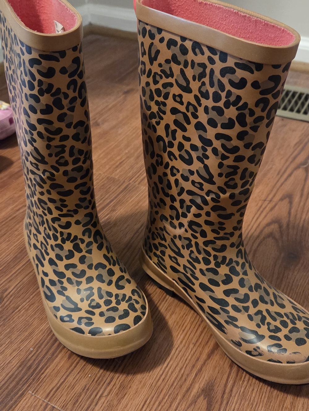 Cat & Jack Leopard Print Rain Boots - Brown with Black Spots